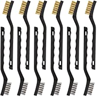 Amazon Basics Stainless Steel and Brass Mini Wire Brush, 12-Pack