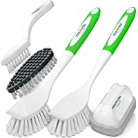 Holikme 5 Pack Kitchen Cleaning Brush Set, Dish Brush for Cleaning, Kitchen Scrub Brush&Bendable Clean Brush&Groove Gap…