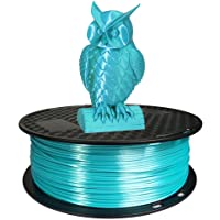 Silk Blue PLA Filament 1.75mm 3D Printer Filament 1KG 2.2 LBS Spool Shiny Cyan PLA 3D Printing Materials CC3D Shine…