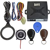 BANVIE Car RFID Push to Start Ignition kit Engine Start Stop Button Switch Keyless Go System with Leather Key