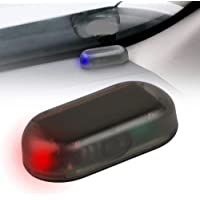 Larlansz 2pcs Car Solar Power Simulated Dummy Alarm Warning Anti-Theft USB Charger LED Flashing Security Light Fake Lamp…