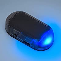 PerfecTech Car Solar Power Simulated Dummy Alarm Warning Anti-Theft LED Flashing Security Light with New USB Port （Blue）