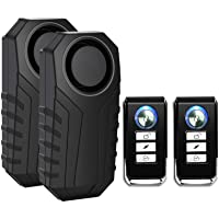 SuperInk 2 Set Wireless Bike Alarm with Remote, Anti-Theft Bicycle Motorcycle Alarm Wireless Security Vibration Motion…