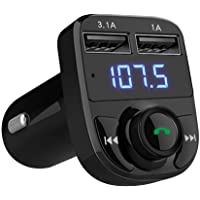 Handsfree Call Car Charger,Wireless Bluetooth FM Transmitter Radio Receiver,Mp3 Audio Music Stereo Adapter,Dual USB Port…