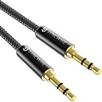 Syncwire 3.5mm Nylon Braided Aux Cable (3.3ft/1m,Hi-Fi Sound), Audio Auxiliary Input Adapter Male to Male AUX Cord for…