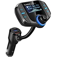 (Upgraded Version) Bluetooth FM Transmitter, Sumind Wireless Radio Adapter Hands-Free Car Kit with 1.7 Inch Display, QC3…