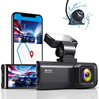 REDTIGER 4K Dual Dash Cam Built-in WiFi GPS Front 4K/2.5K and Rear 1080P Dual Dash Camera for Cars,3.16" Display,170…
