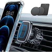 LISEN Car Phone Holder Mount, [Upgraded Clip] Magnetic Phone Car Mount [6 Strong Magnets] Cell Phone Holder for Car…