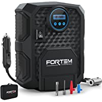 FORTEM Tire Inflator Portable Air Compressor, Bike Tire Pump, 12V Electric Air Pump for Car Tires and Bicycles w/LED…