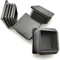 CaSuTong 4 Pack 1 1/2 Inch Square Black Plastic Plug,Tubing End Cap,Glide Insert Furniture Finishing Plug for Square…