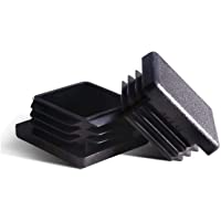 MELIFE 1 1/2" Black Square Tubing for Plastic Plugs, Durable Chair Glide. (1 1/2 Square Plug 12Pack)