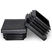 Prescott Plastics 1” (25.4 mm) Square Plastic Hole Plugs, Inserts, Black End Caps for Metal Tubing, Fences, Glide…