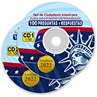 Ciudadania Americana 2022 - 2 Cds - English and Spanish - Ingles y Español - with all Official 100 Uscis Questions…