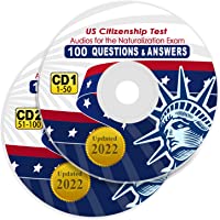 US Citizenship Test Study Guide 2022- CD Audio -2 Discs- Official 100 Uscis - 100 Questions and Answers Usa…