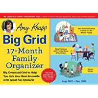 2022 Amy Knapp's Big Grid Family Organizer Wall Calendar: 17-Month Giant Fridge Calendar for Mom with Stickers (Amy…
