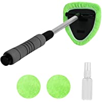 X XINDELL Windshield Cleaner -Microfiber Car Window Cleaning Tool with Extendable Handle and Washable Reusable Cloth Pad…