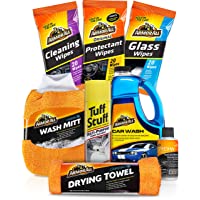 Armor All Car Wash and Cleaner Kit (8 Items) - Includes Interior Cleaning Wipes, Concentrate, Air Freshener, Towels…