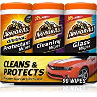 Armor All - 18782 Protectant, Glass and Cleaning Wipes, 30 Count Each (Pack of 3) , Black