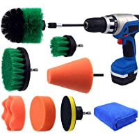Multipurpose Drill Brush Scrubber Cleaning Set for Car Wheels, Car Seats, Car Carpet Medium Stiff Brushes, Car Wave…