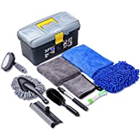AUTODECO 10pcs Car Cleaning Tools Kit, Detailing Interiors Premium Microfiber Cleaning Cloth - Car Wash Mitt - Tire…