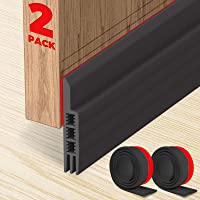 Holikme Door Draft Stopper 2 Pack Black 37-inch Under Door Draft Blocker Insulator Door Sweep Weather Stripping