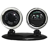Car Compass , Universal Self-Adhesive Dashboard Compass 2 in 1 Thermometer Compass Multi-Function Dashboard Ornament…