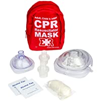 Ever Ready First Aid Adult and Infant CPR Mask Combo Kit with 2 Valves with Pair of Nitrile Gloves & 2 Alcohol Prep Pads…