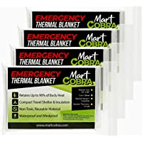 Emergency Blankets for Survival Gear and Equipment x4, Space Blanket, Mylar Blankets, Thermal Blanket, Foil Blanket…