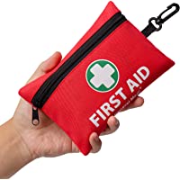Mini First Aid Kit, 110 Pieces Small First Aid Kit - Includes Emergency Foil Blanket, CPR Respirator, Scissors for…