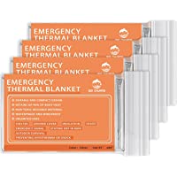 QIO CHUANG Emergency Mylar Thermal Blankets -Space Blanket Survival kit Camping Blanket (4-Pack). Perfect for Outdoors…