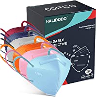 HALIDODO 60 Packs Individually Wrapped KN95 Face Mask 5-Ply Breathable & Comfortable Filter Safety Mask with Elastic Ear…