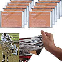 Leberna Emergency Blanket Survival Gear | Foil Mylar Thermal Blankets 63" x 87" inches (Pack of 10) | Big Double Sided…