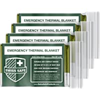 Swiss Safe Emergency Mylar Thermal Blankets + Bonus Gold Foil Space Blanket. Designed for NASA, Outdoors, Survival…