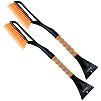AstroAI 2 Pack 27 Inch Snow Brush and Detachable Deluxe Ice Scraper with Ergonomic Foam Grip for Cars (Heavy Duty ABS…