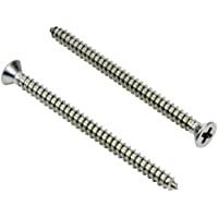#4 x 1-1/2" Stainless Flat Head Phillips Wood Screw, (100 pc), 18-8 (304) Stainless Steel Screws by Bolt Dropper