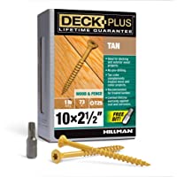 Deck Plus 48415 Wood Screws #10 x 2-1/2", Tan, 1lb Box