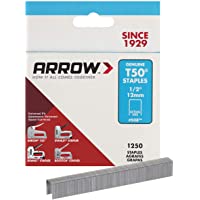 ARROW 508 Genuine T50 1/2-Inch Staples, 1,250-Pack