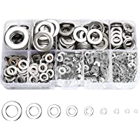 800 Pcs 304 Stainless Steel Flat Washers for Screws Bolts, Fender Washers Assortment Set, Assorted Hardware Lock Metal…