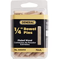General Tools 840014 1/4-Inch Fluted Wood Dowel Pins, 72-Pack