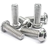 1/4-20 x 2-1/4" Button Head Socket Cap Bolts Screws, 304 Stainless Steel 18-8, Allen Hex Drive, Bright Finish, Fully…