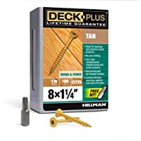 Deck Plus 48410 Wood Screws #8 x 1-1/4", Tan, 1lb Box