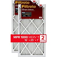 Filtrete 16x25x1, AC Furnace Air Filter, MPR 1000, Micro Allergen Defense, 2-Pack (exact dimensions 15.719 x 24.72 x 0…
