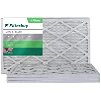 Filterbuy 16x25x1 Air Filter MERV 8, Pleated HVAC AC Furnace Filters (4-Pack, Silver)