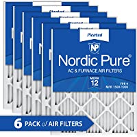 Nordic Pure 16x25x1 MERV 12 Pleated AC Air Filters 6 Pack