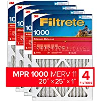 Filtrete 20x25x1, AC Furnace Air Filter, MPR 1000, Micro Allergen Defense, 4-Pack (exact dimensions 19.69 x 24.69 x 0.81…