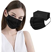 100PCS Black Disposable Face Mask 3 Ply Filter Protection Non Medical Face Masks Facial Cover