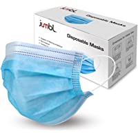 Jumbl Blue Disposable Face Mask | Protective 3-Ply Breathable Comfortable Nose/Mouth Coverings for Home & Office…