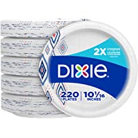 Dixie Paper Plates, 10 1/16 inch, Dinner Size Printed Disposable Plate, 220 count (5 packs of 44 Plates), Packaging and…