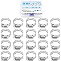 TICONN 20PCS Hose Clamp Set - 1-1/4'' – 1-23/32'' 304 Stainless Steel Worm Gear Hose Clamps for Pipe, Intercooler…