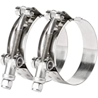 ISPINNER 2 Pack 1-3/16 Inch Stainless Steel T-Bolt Hose Clamps, Clamp Range 38-43mm for 1-3/16 Hose ID, Pack of 2